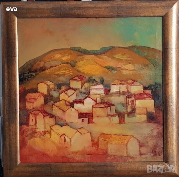 Георги Борисов Слънчев ден красива едра картина с маслени бои   , снимка 1