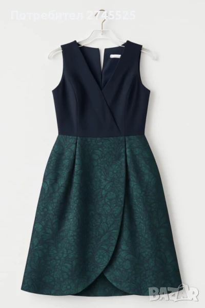 Зелена рокля с джобове, снимка 1