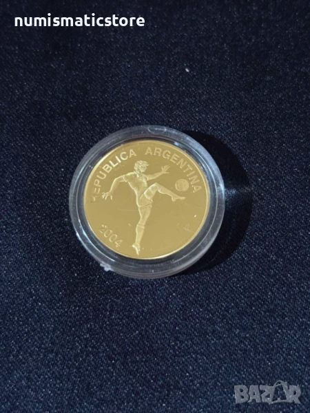 Аржентина 2004 - 10 песо - Световно първенство по футбол 2006 година - Златна монета, снимка 1