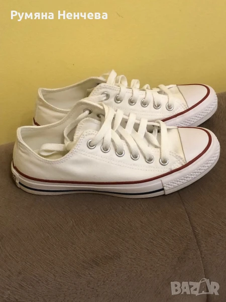 Бели Дамски Кецове Converse, снимка 1
