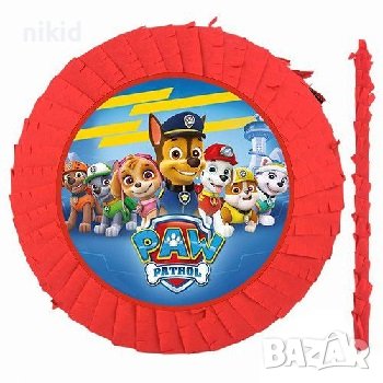 Пес Патрул Paw Pes Patrol голяма готова пинята + пръчка подарък за парти рожден ден, снимка 1