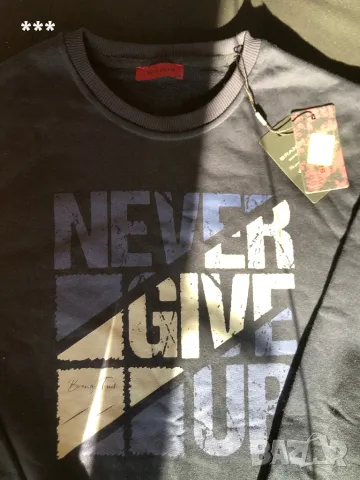 Продавам оригинална мъжка блуза Brango Never give up, снимка 2 - Блузи - 48512708