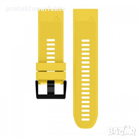 Силиконова каишка GARMIN Fenix 7, 7X жълт цвят, снимка 2 - Каишки за часовници - 35579966