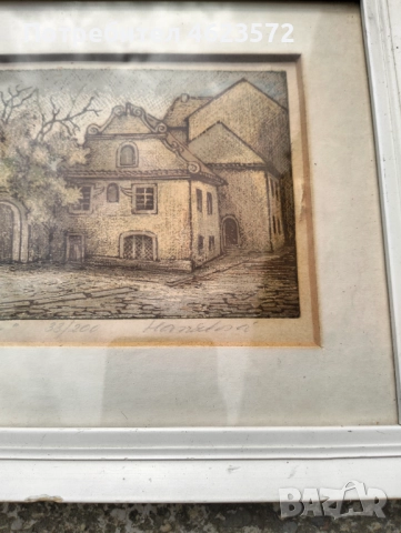 Стара цветна графика подписана, снимка 5 - Антикварни и старинни предмети - 52062555