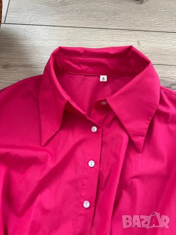 Къса цикламена риза, снимка 3 - Ризи - 50756880