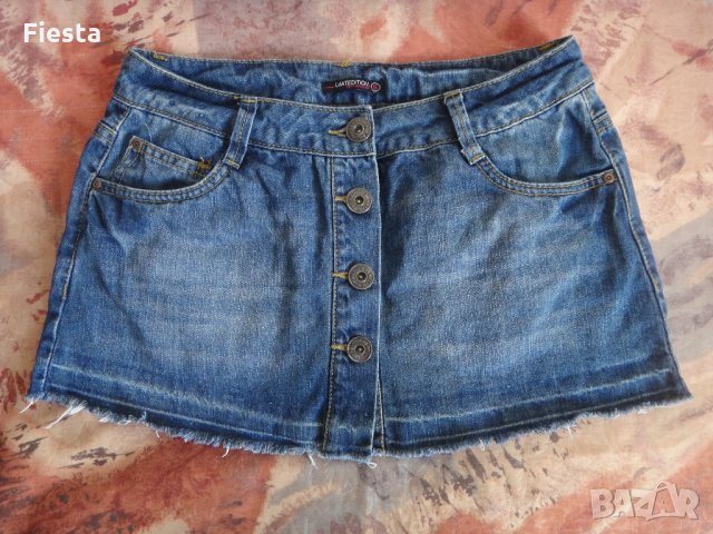 Дънкова пола отпред с копчета