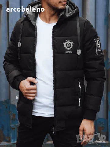 Мъжко черно ватирано яке, 4цвята , снимка 6 - Якета - 47724336