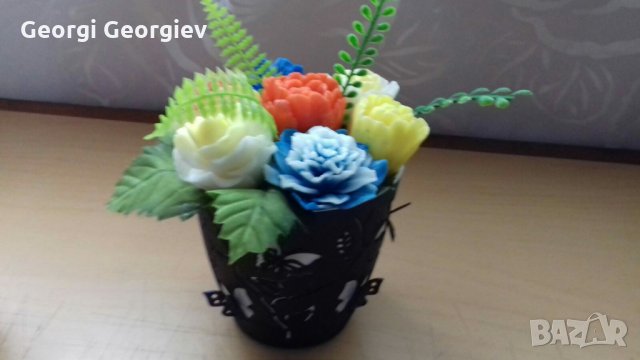 цветя от глицеринов сапун, снимка 6 - Стайни растения - 35563929