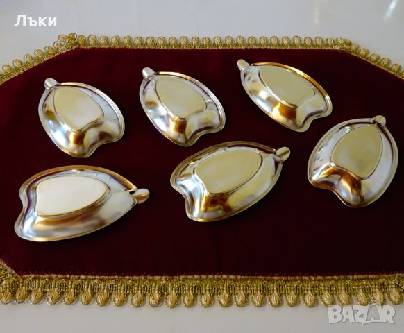 Посребрен месингов пепелник. , снимка 4 - Антикварни и старинни предмети - 26602386