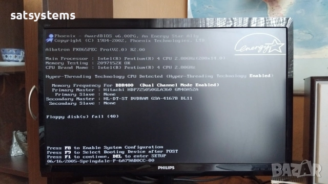 Дънна платка Albatron PX865PEC Pro (V2.0) R2.00 Socket 478 CPU+FAN+RAM, снимка 11 - Дънни платки - 47978775