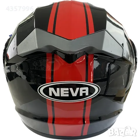  Каска за мотор - 2402-4 чернo / червено ГЛАНЦ, снимка 5 - Аксесоари и консумативи - 49065109