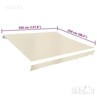 vidaXL Платно за тента, кремаво, 350x250 с（SKU:143702）, снимка 4 - Градински мебели, декорация  - 48391921