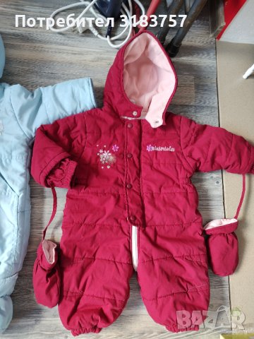 Ескимос, скафандър за бебе момиче бордо, с ръкавички, снимка 6 - Бебешки ескимоси - 43352197