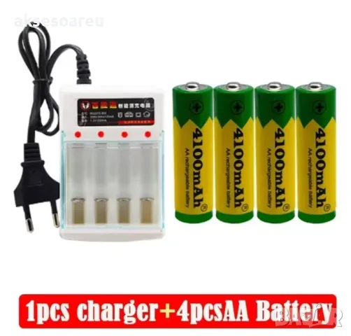 Ново висококачествено зарядно устройство + 16 бр. акумулаторни батерии AA 4100mah 1.5V комплект акум, снимка 5 - Батерии, зарядни - 47851624