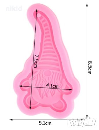 2 вида Джудже гном със шапка плосък силиконов молд форма фондан шоколад смола гипс, снимка 5 - Форми - 32318038
