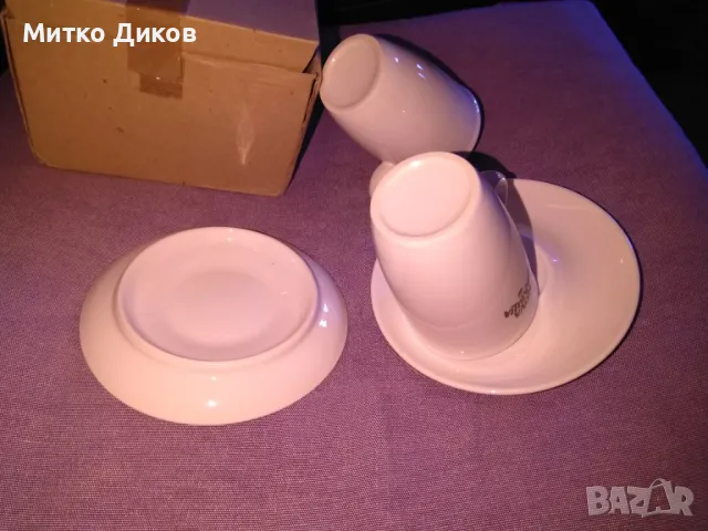 Комплект нови чинийка и чаша за кафе порцелан Нова Бразилия Н-80мм и фи 40 и 60мм обем 150млл-2 бр., снимка 6 - Сервизи - 49485839