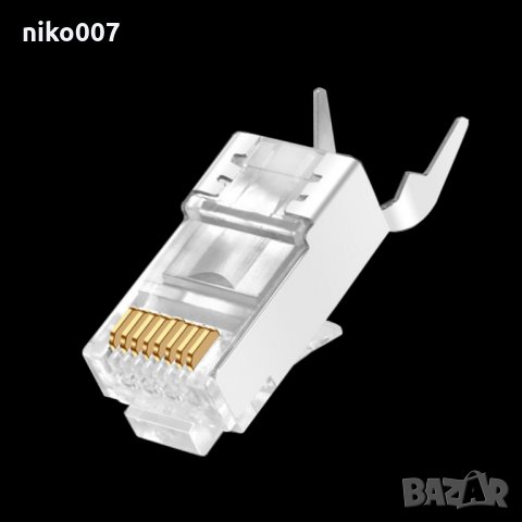  RJ45 конектори Модулен щепсел - Cat 7 8P8C Мрежа RJ 45 кабел за пресоване на Ethernet конектор , снимка 6 - Суичове - 34620687