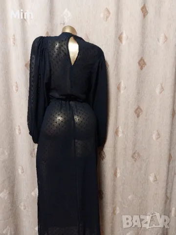 LINDEX XS/S Черна дълга рокля , снимка 5 - Рокли - 48595702