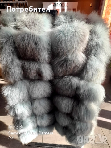 Дълъг елек с качулка естествен косъм