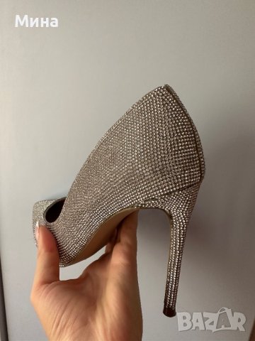 Дамски обувки на ток с кристали, снимка 13 - Дамски обувки на ток - 39910353