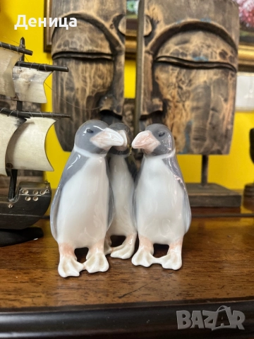 Порцеланова фигурка „Трио пингвини“ от Копенхаген.  , снимка 2 - Фигурки - 51611256