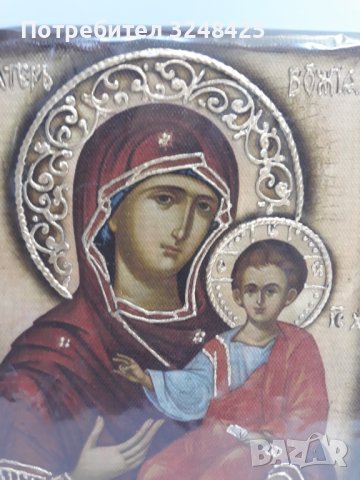 Икона на платно А5 на Пресвета Майка Богородица Закрилница - ръчна изработка . Модел Д., снимка 5 - Икони - 37797123