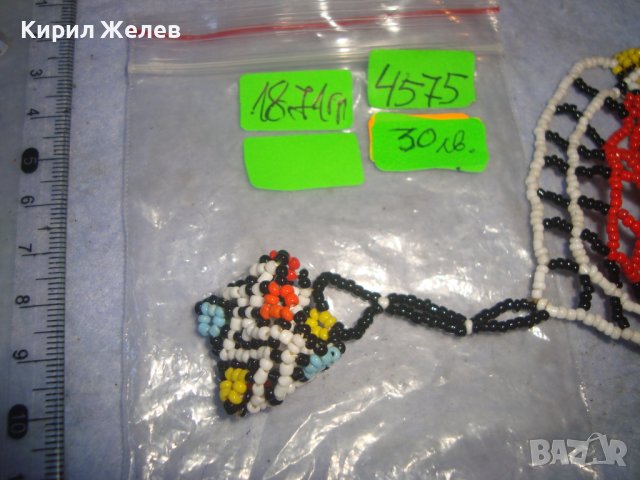 МЪНИСТЕНО ЦВЕТНО ХЕНД МЕЙД АРТ УКРАШЕНИЕ ГРИВНА с ПРЪСТЕН МНОГО ЕФЕКТНО БИЖУ 4575, снимка 4 - Бижутерийни комплекти - 37114880