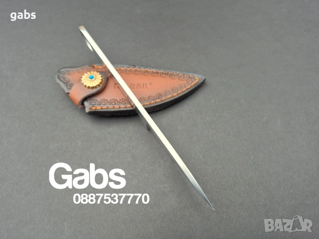 Нож KA BAR OLEAN NY ,фултанг с кожена кания, снимка 7 - Ножове - 53402353