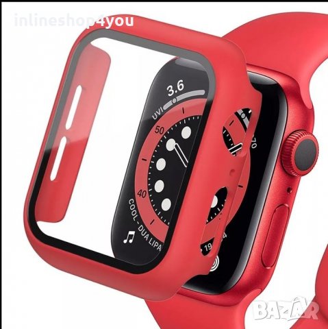 Матов Кейс + Стъклен Протектор за Apple Watch 6 SE 5 4 40mm 44mm 3D 5D, снимка 3 - Аксесоари за Apple - 35090453