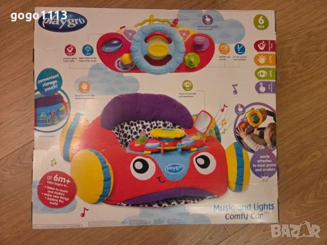 Playgro Игрален център със светлини и звуци ПЛЮШЕНА КОЛА