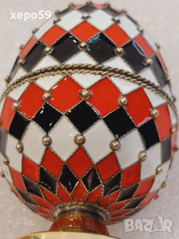 СССР-сребърно великденско(Пасхалное)яйце с клетъчен горещ емайл/среда 20 век,сребро 925, снимка 10 - Антикварни и старинни предмети - 52824916