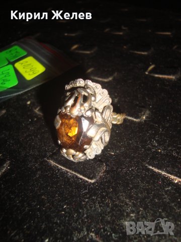 АР ДЕКО СТАР БРОНЗОВ ПРЪСТЕН с ФАСЕТИРАН ГОЛЯМ ЦИТРИН ЮВЕЛИРНА МАЙСТОРСКА ИЗРАБОТКА 21099, снимка 13 - Антикварни и старинни предмети - 32659586