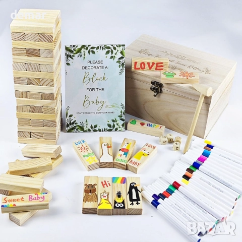 Комплект 101 забавни игри за бебешко парти с 2 начина за игра