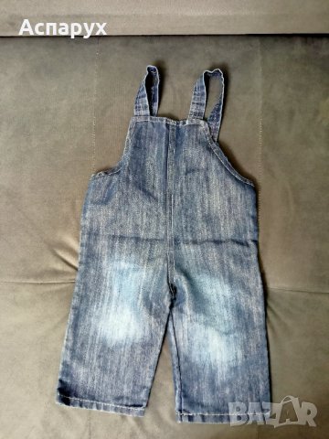 Бебешки дънков гащеризон с картинки, снимка 2 - Бебешки гащеризони - 42982943