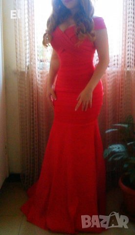Бална червена рокля, снимка 2 - Рокли - 15826332