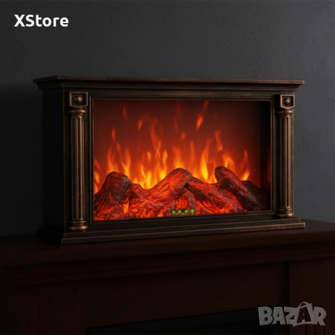 LED камина с ефект на тлеещи въглени – безопасна и стилна атмосфера у дома. Бяла/кафява, снимка 5 - Други - 52440136