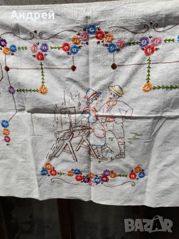 Старинен бродиран ковьор,покривка за стена #161, снимка 3 - Антикварни и старинни предмети - 36864218