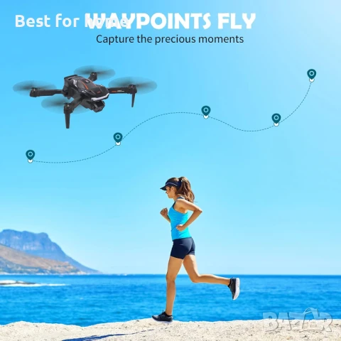 Euakee 1080P HD Дрон с камера ,WiFi сензор за деца и начинаещи  с 2 батерии, снимка 3 - Дронове и аксесоари - 50574965