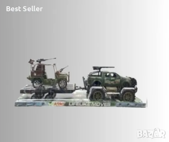 Вооенен комплект,джип с ремарке, снимка 2 - Коли, камиони, мотори, писти - 48380255