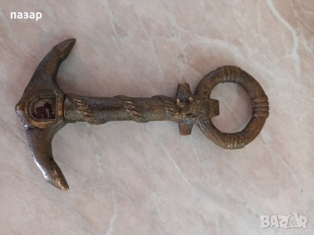 Тирбушон отварачка котва изцяло бронз, снимка 3 - Антикварни и старинни предмети - 43801177
