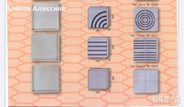 Продажба на пластмасови калъпи за бетонови блокчета, плочки, бордюри– втора употреба, много запазени, снимка 1