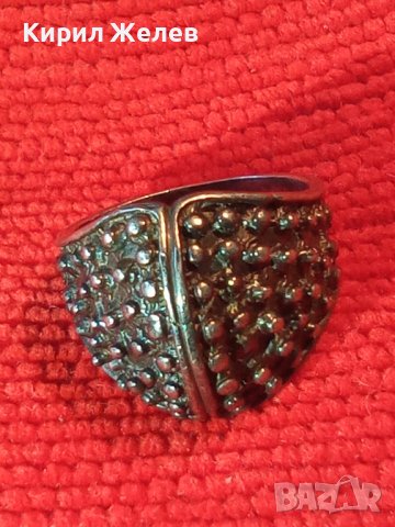 СТАРИНЕН СРЕБЪРЕН ПРЪСТЕН ВИСОКА ПРОБА ОКСИДИРАНО СРЕБРО ГРАНУЛАЦИЯ МАЙСТОРСКИ ВИНТИДЖ 24666