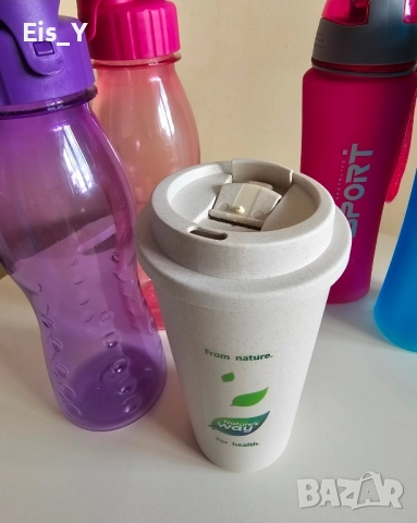 4 Нови шишета за вода, термочаша и четка (гъба) за измиване, при покупка на поне 3 бр.- подарък , снимка 9 - Буркани, бутилки и капачки - 52218632