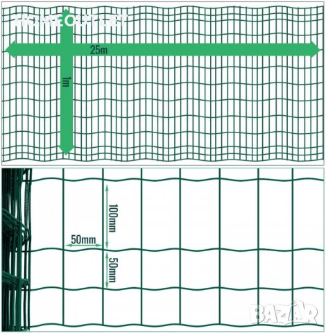 Оградна мрежа / Ограда за животни 1 х 25м DA001, снимка 7 - Огради и мрежи - 36797126