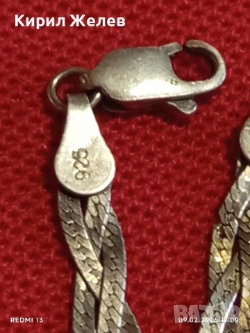 Сребърно колие с змийска плетка елегантен стилен дизайн ювелирна изработка 38387, снимка 4 - Колиета, медальони, синджири - 53411247