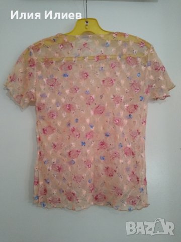 Ефирна, прозрачна блуза, размер S, снимка 2 - Тениски - 38392781