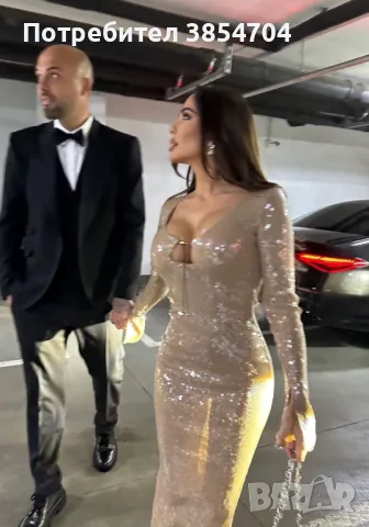 Рокля с пайети*S*Nude sequined dress 16Arlington, снимка 12 - Рокли - 48105730