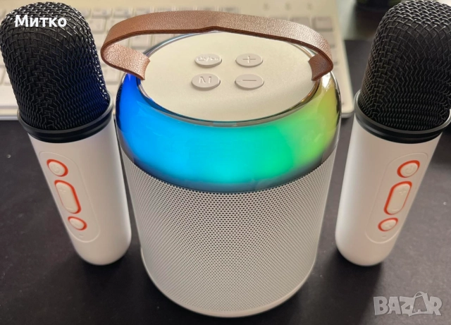 Малка Караоке тонколона с два микрофона, снимка 5 - Тонколони - 51711990