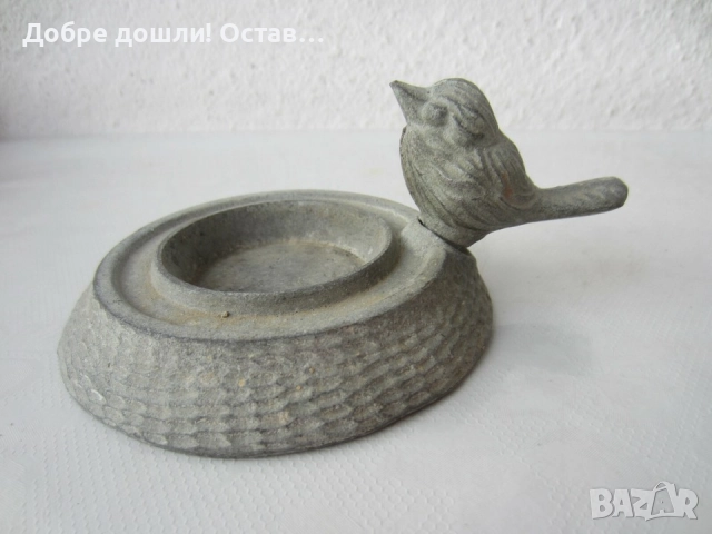 Различни пепелници с врабчета: Пепелник месинг бронз метал с врабче, желязо фигура , снимка 6 - Декорация за дома - 38942140