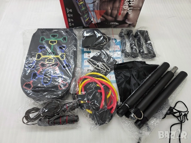 Мултифункционална Фитнес Дъска за лицеви опори с Ластици и Лост, снимка 11 - Фитнес уреди - 53220214